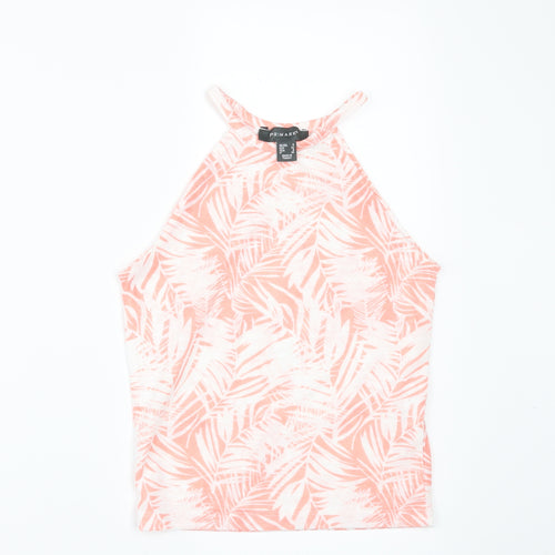 Primark Womens White Floral  Basic T-Shirt Size 4