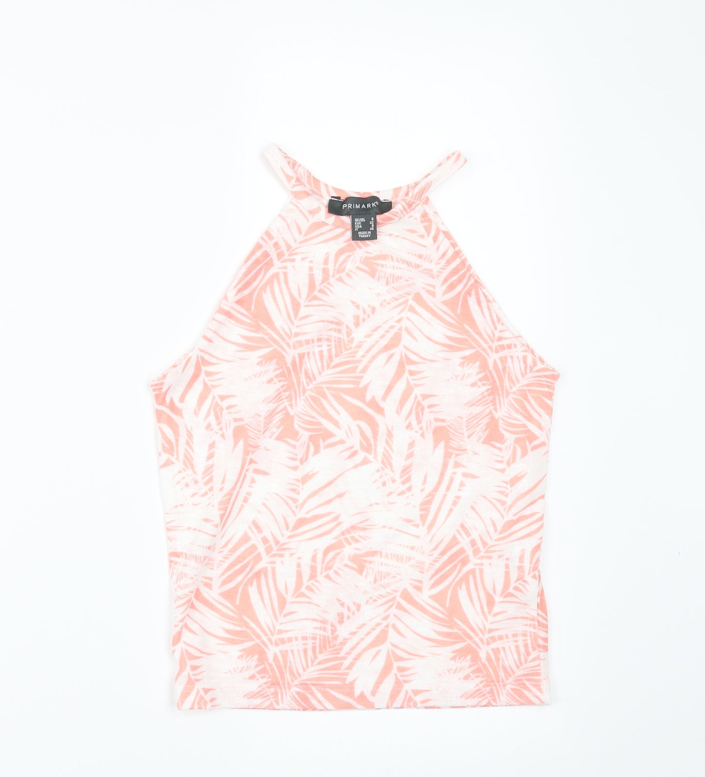 Primark Womens White Floral  Basic T-Shirt Size 4
