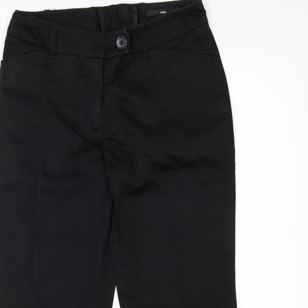 H&M Womens Black   Cropped Trousers Size 8 L21 in