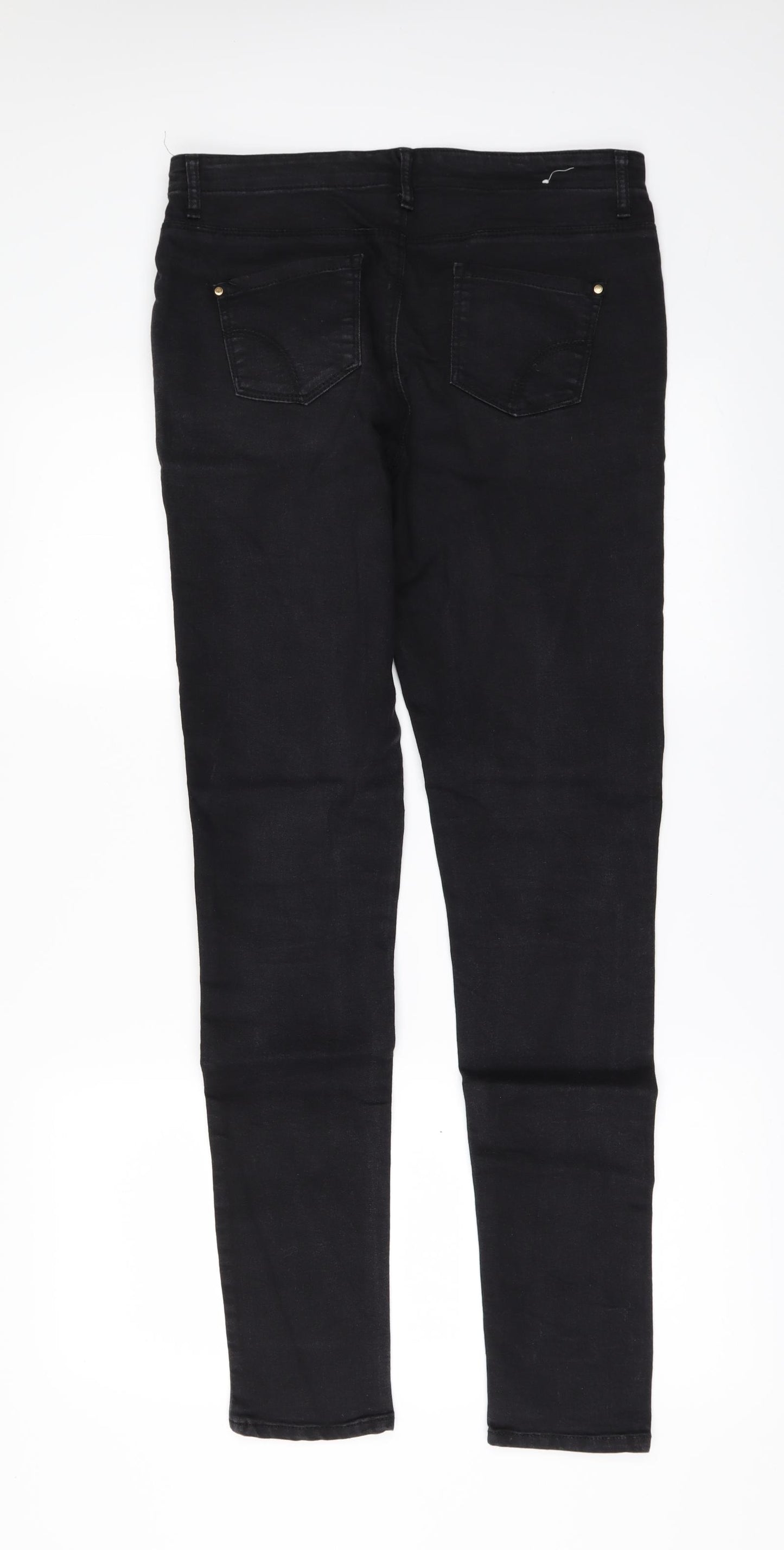 Denim & Co. Womens Black  Denim Jegging Jeans Size 8 L31 in - MATERNITY
