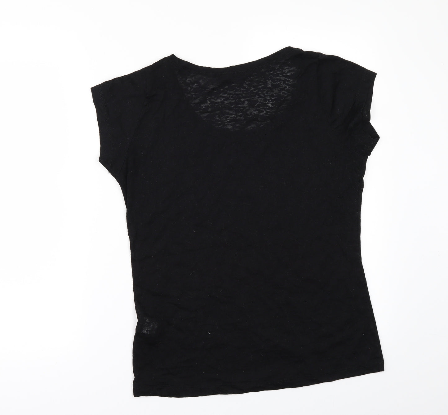 Primark Womens Black   Basic T-Shirt Size 12  - HEART BREAKER