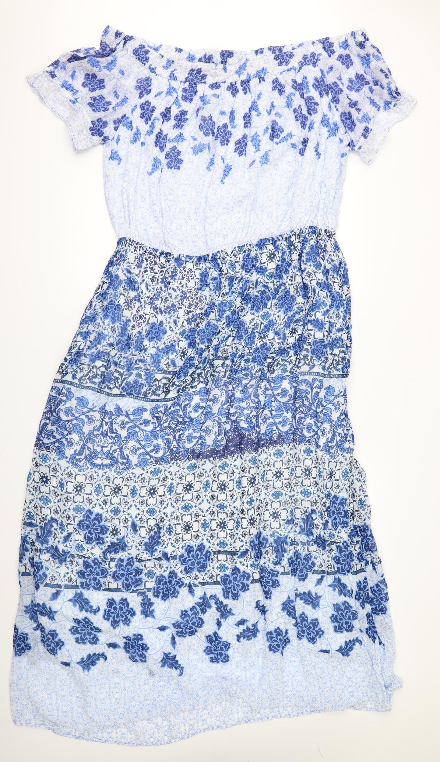 Monsoon Womens Blue Floral  A-Line  Size 18