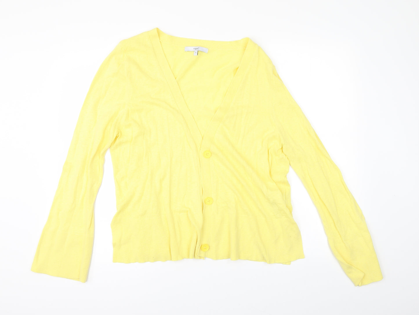 NEXT Womens Yellow   Cardigan Jumper Size 18  - flared sleeves