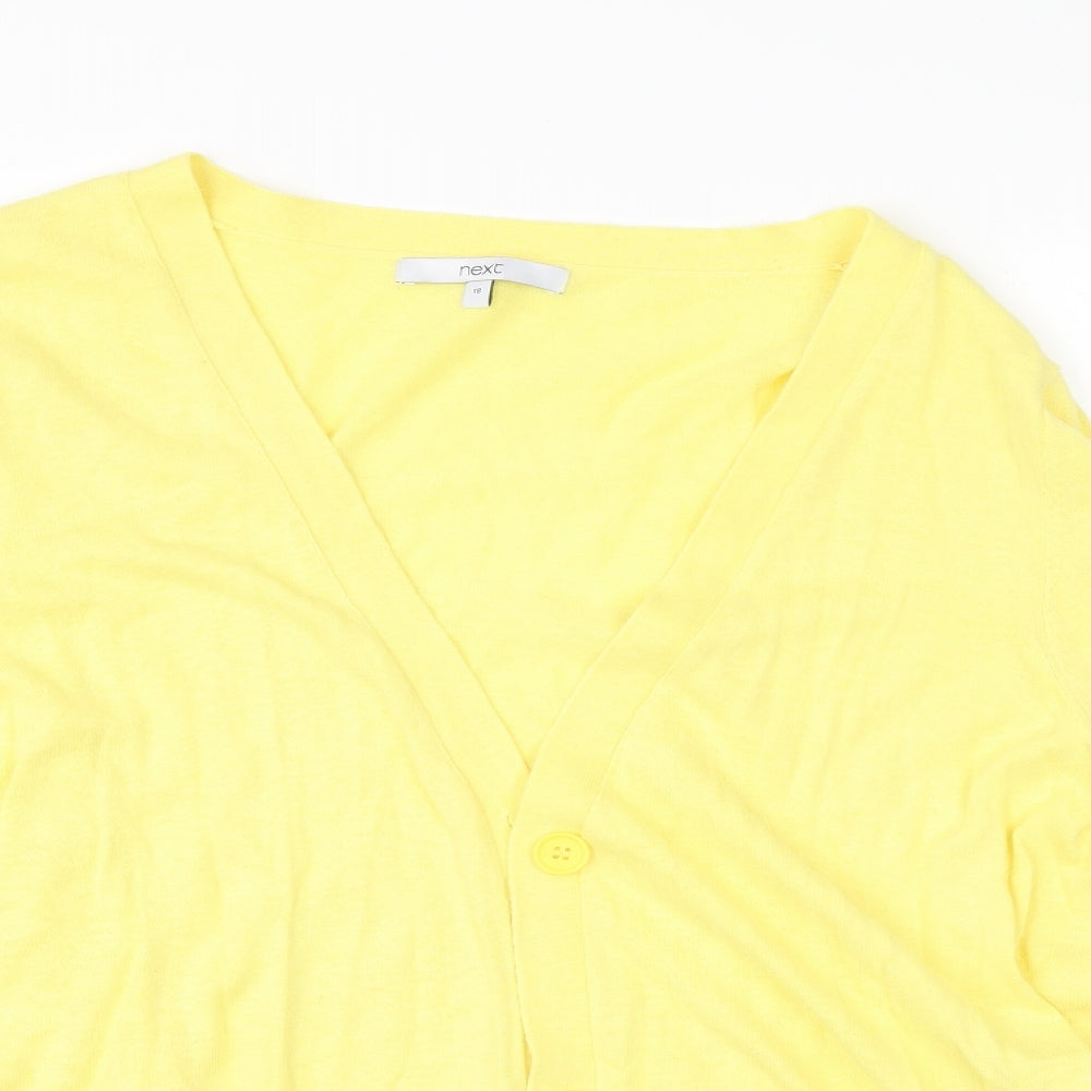 NEXT Womens Yellow   Cardigan Jumper Size 18  - flared sleeves