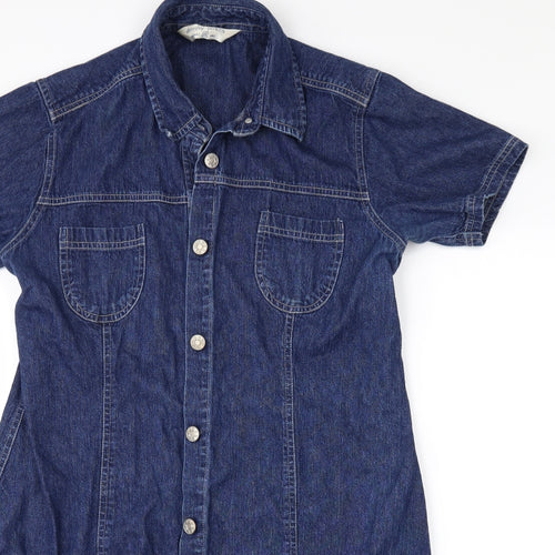 Dorothy Perkins Womens Blue  Denim Shirt Dress  Size 16