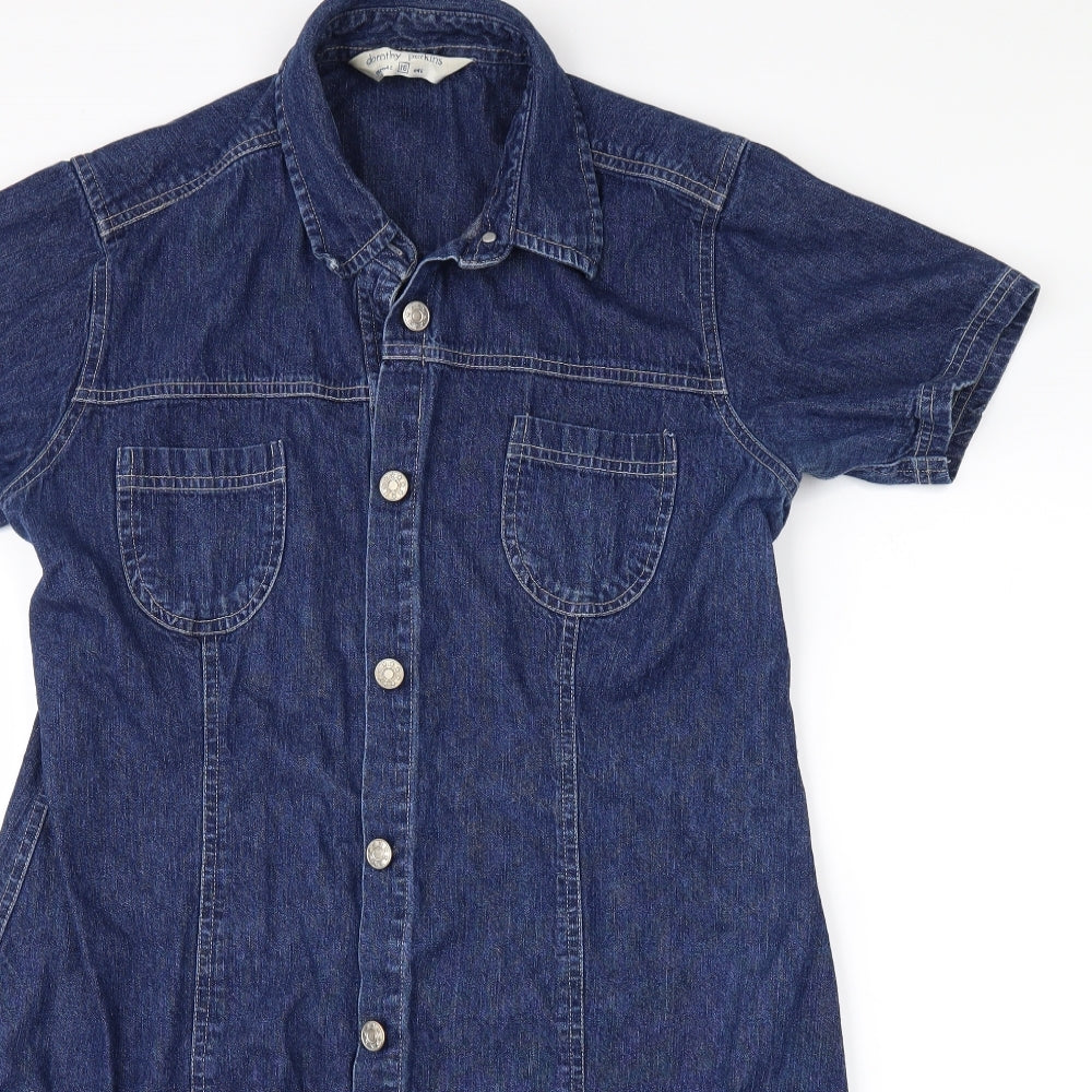 Dorothy Perkins Womens Blue  Denim Shirt Dress  Size 16