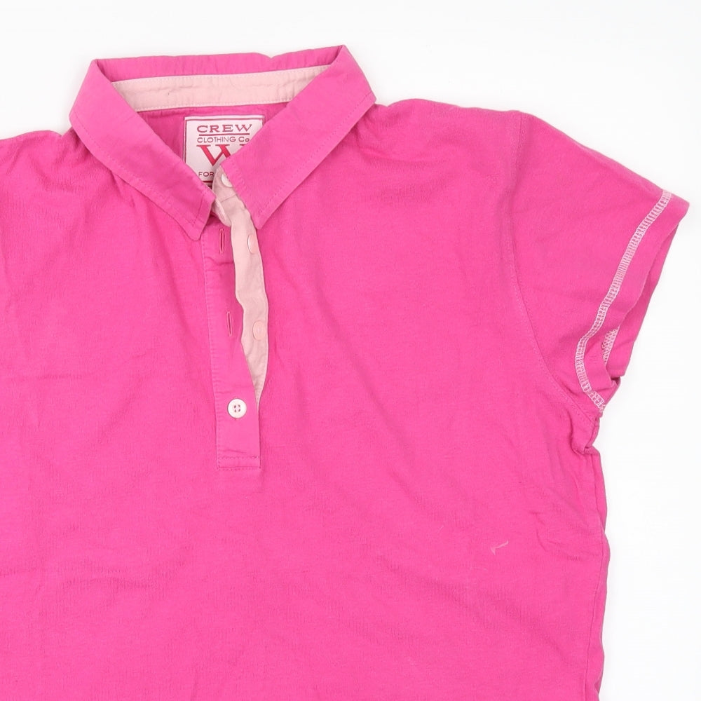 Crew Clothing Womens Pink   Basic Polo Size 14