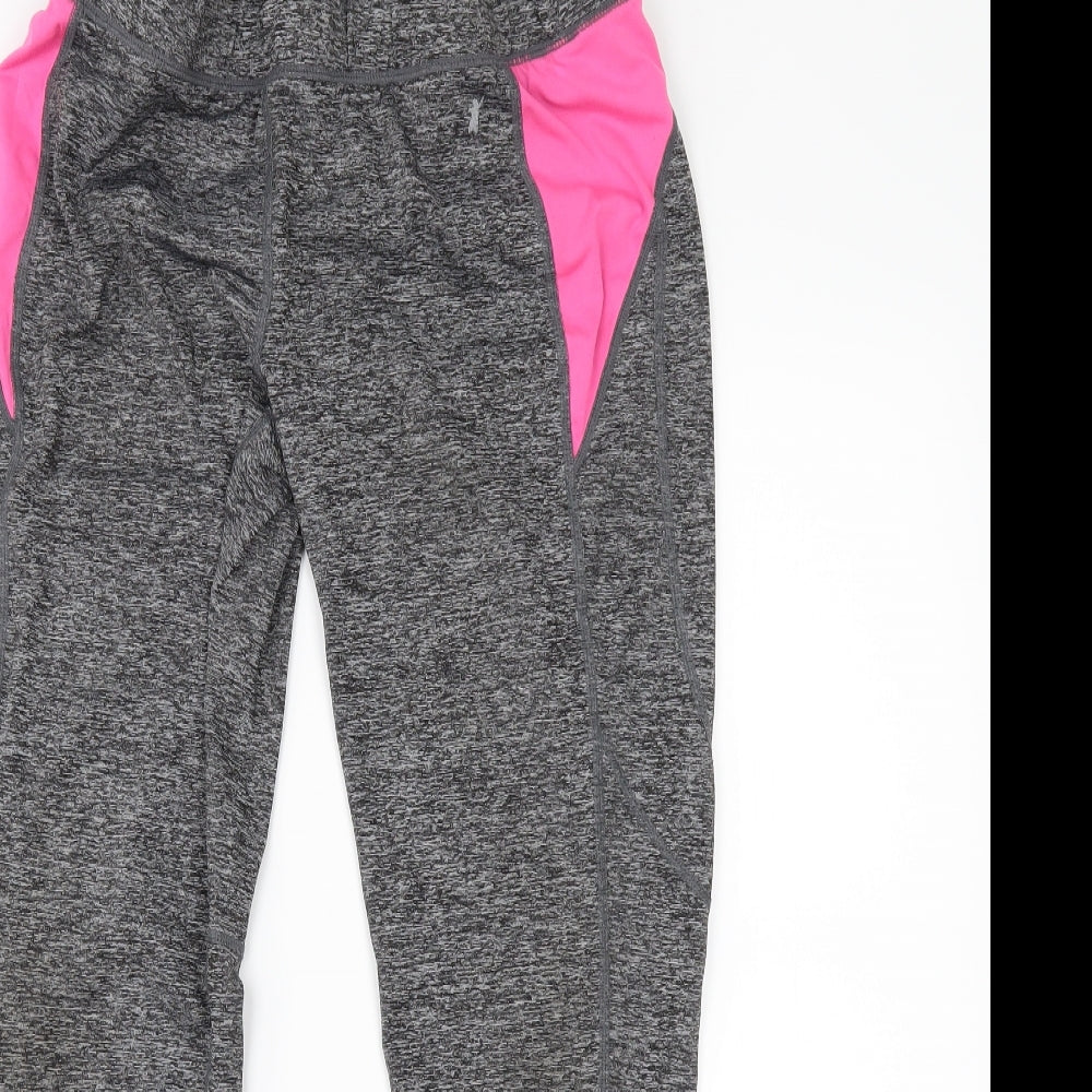TONETIME Womens Grey   Compression Leggings Size 16 L27 in