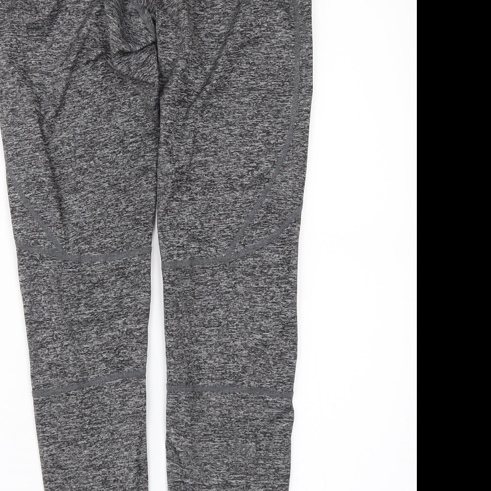 TONETIME Womens Grey   Compression Leggings Size 16 L27 in