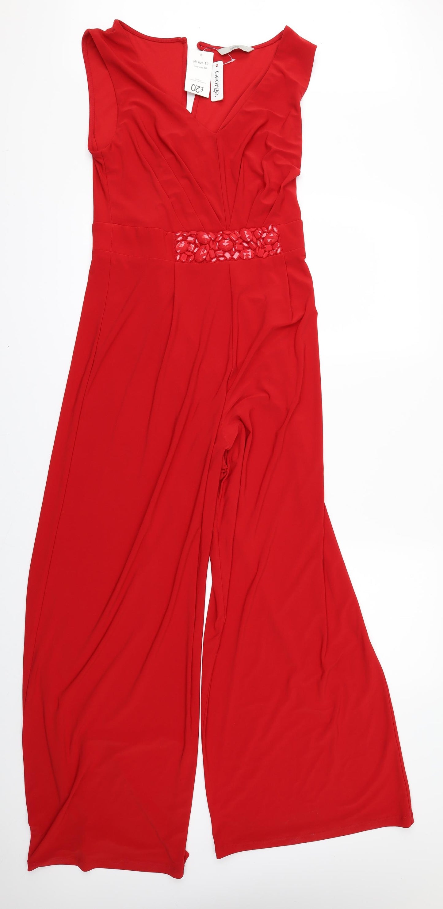 George Womens Red   Jumpsuit One-Piece Size 12