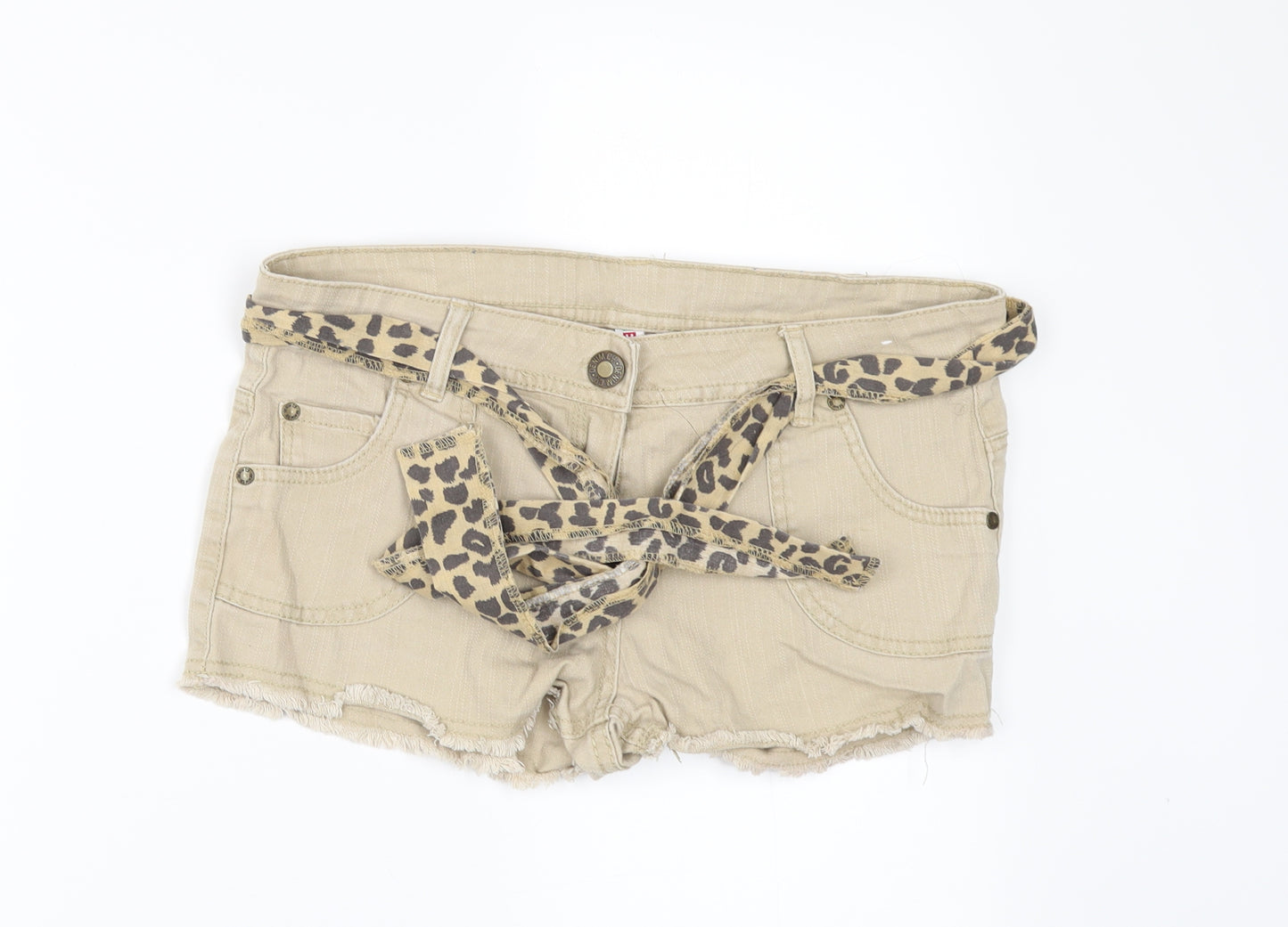 Denim & Co. Womens Beige  Denim Cut-Off Shorts Size 10