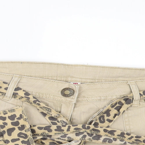 Denim & Co. Womens Beige  Denim Cut-Off Shorts Size 10