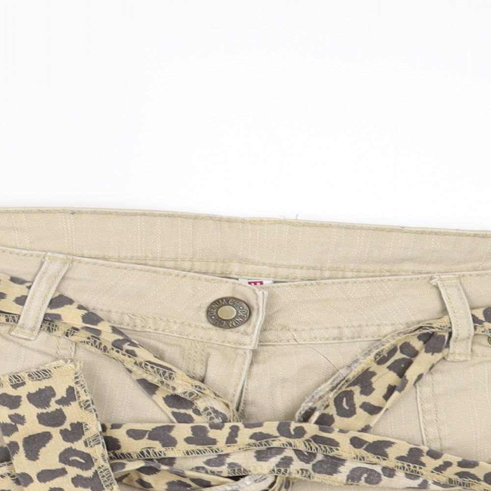 Denim & Co. Womens Beige  Denim Cut-Off Shorts Size 10