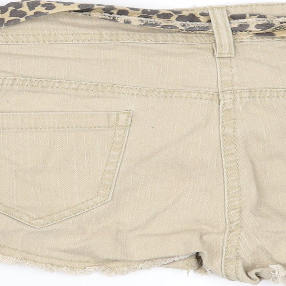 Denim & Co. Womens Beige  Denim Cut-Off Shorts Size 10