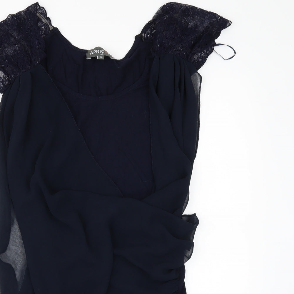 Apricot Womens Blue   Tunic Blouse Size S  - lace sleeves`