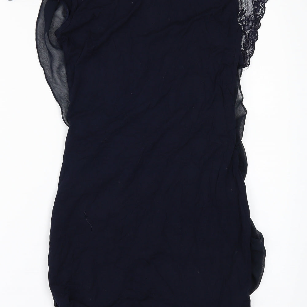 Apricot Womens Blue   Tunic Blouse Size S  - lace sleeves`