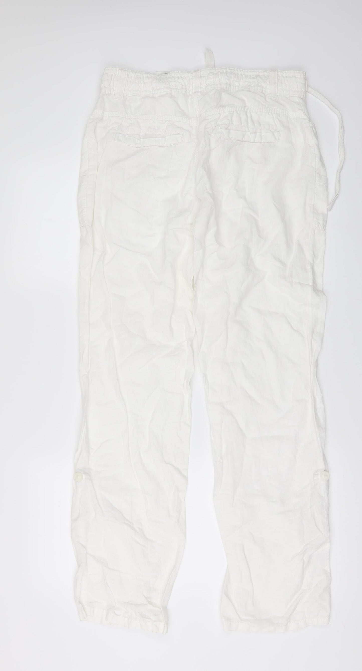 H&M Womens White   Trousers  Size 8 L32 in