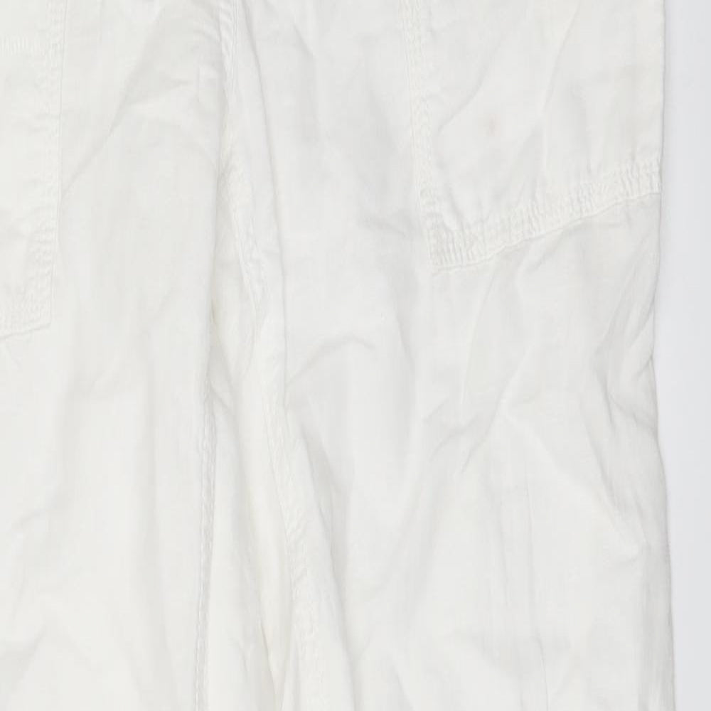 H&M Womens White   Trousers  Size 8 L32 in