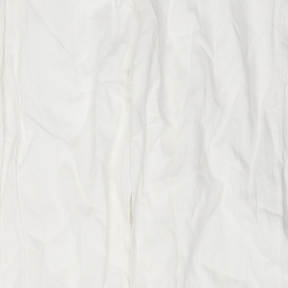 H&M Womens White   Trousers  Size 8 L32 in