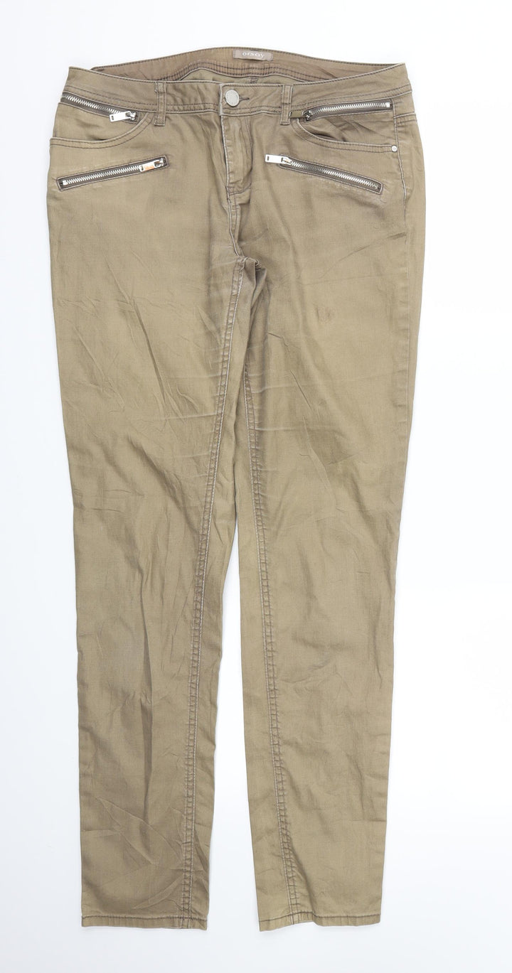 orsay Womens Beige Skinny Jeans Size 12 L31 in
