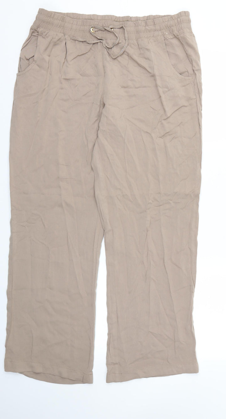 LC Waikiki Womens Beige Trousers Size 16 L30 in - Stretch waistband