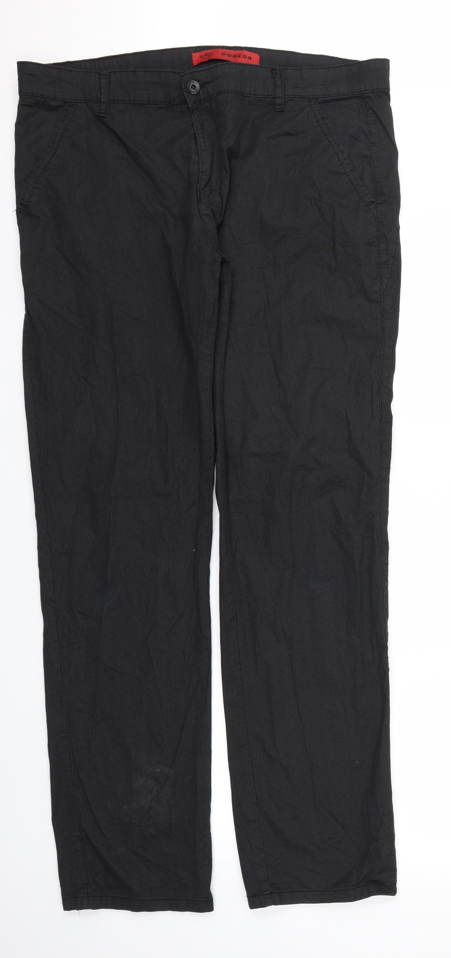 POBEDA Mens Black   Trousers  Size 38 L34 in
