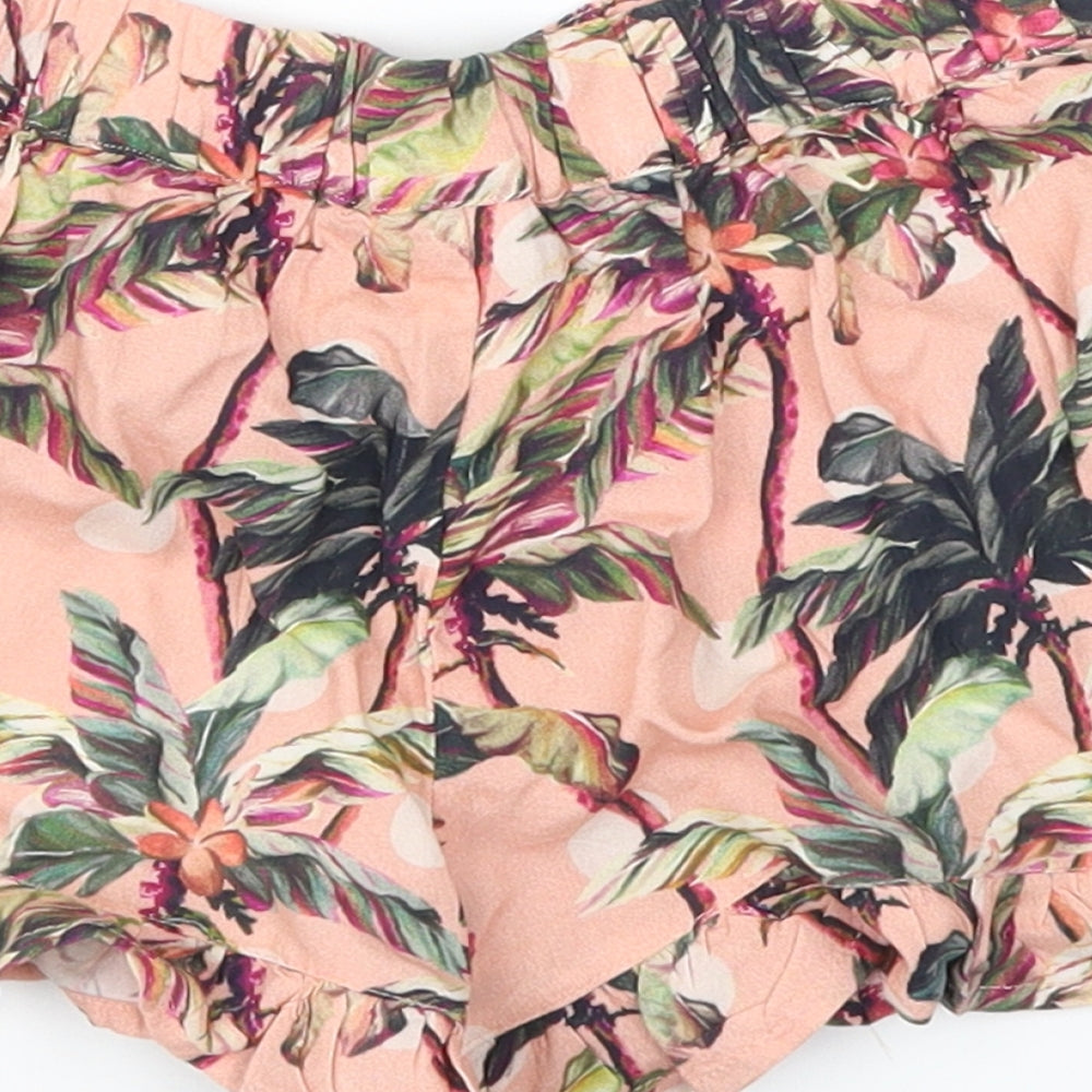 Next  Girls Pink Floral  Cut-Off Shorts Size 5 Years