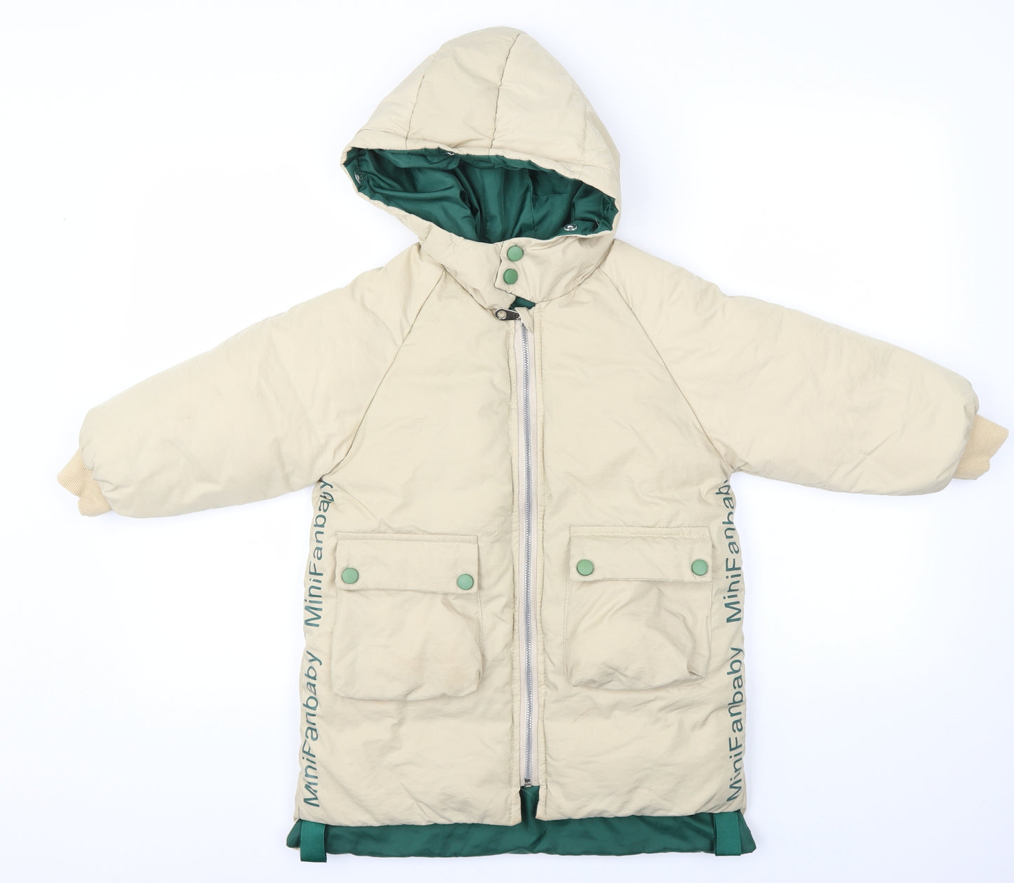 H. MEN  Boys Beige Ikat  Basic Coat Coat Size 10-11 Years