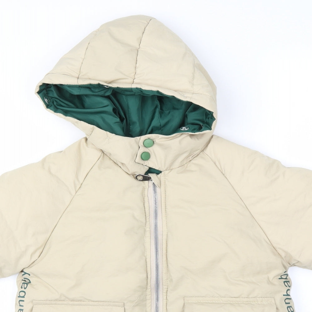 H. MEN  Boys Beige Ikat  Basic Coat Coat Size 10-11 Years