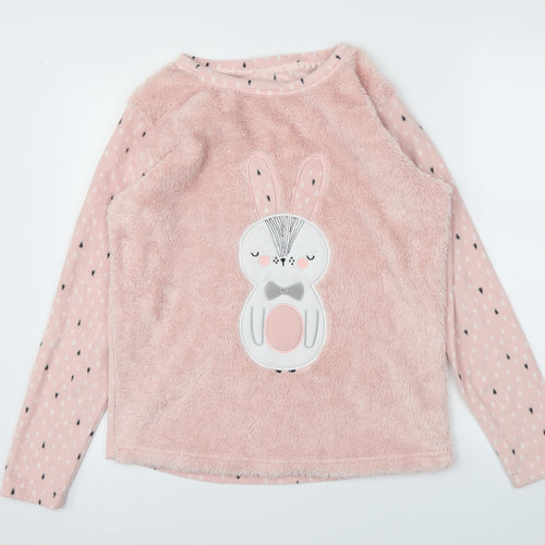 George Womens Pink Animal Print  Top Pyjama Top Size 8  - Matching joggers