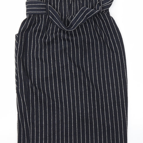 Next  Womens Blue Striped  A-Line Skirt Size 8  - Stretch waistband