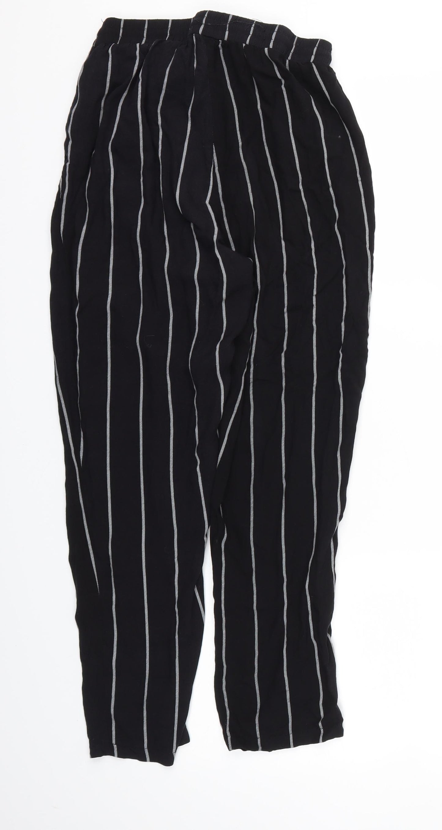pretty little  Thing Womens Black Striped  Trousers  Size 8 L26 in - Stretch waistband