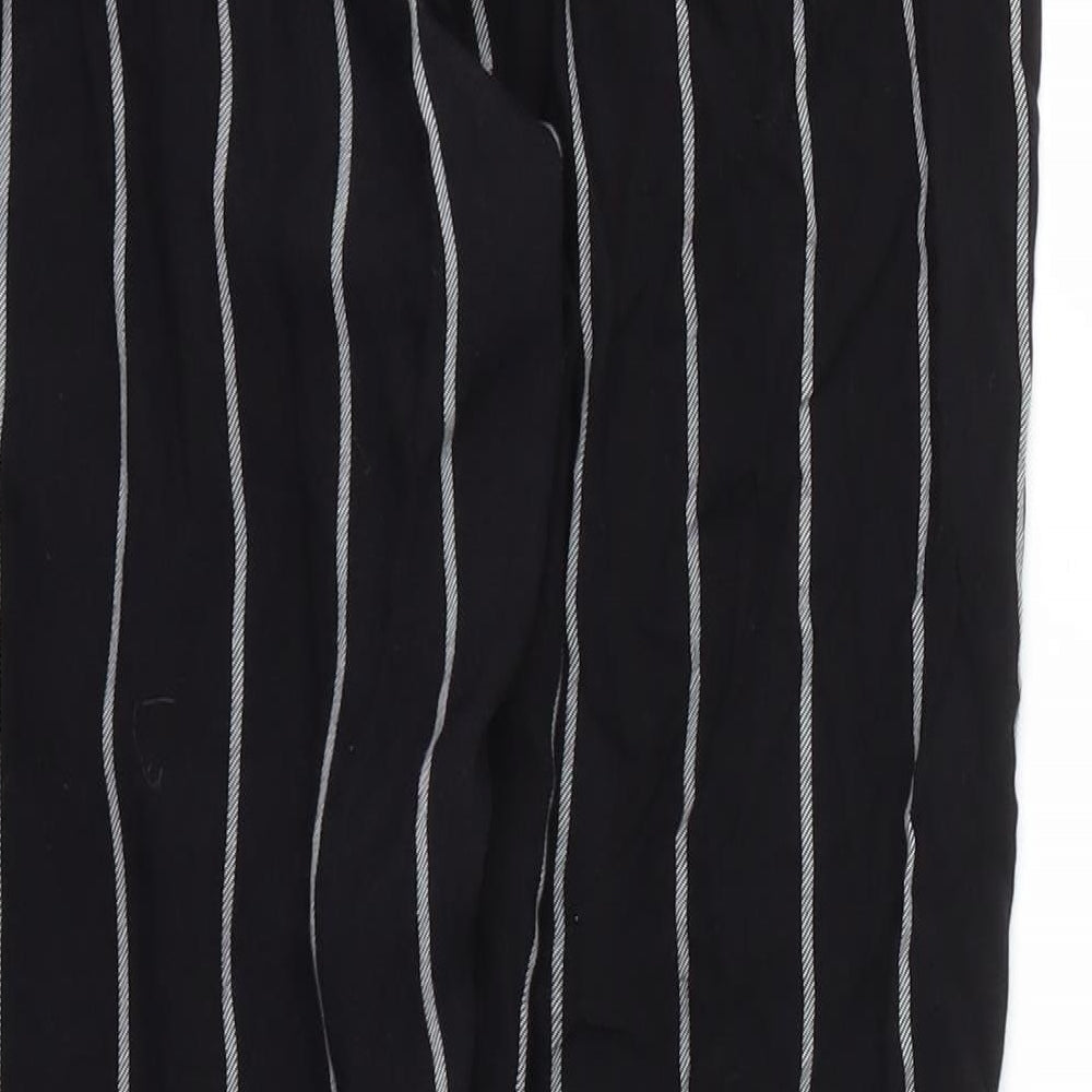 pretty little  Thing Womens Black Striped  Trousers  Size 8 L26 in - Stretch waistband