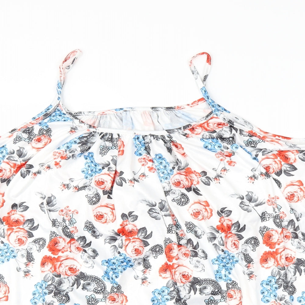 Preworn Womens Multicoloured Floral  Basic T-Shirt Size XL  - 6XL