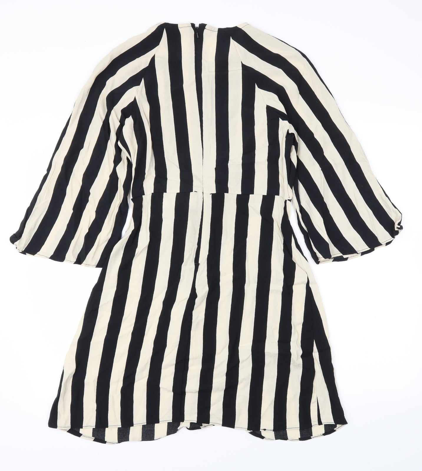 Topshop Womens Beige Striped  Fit & Flare  Size 10