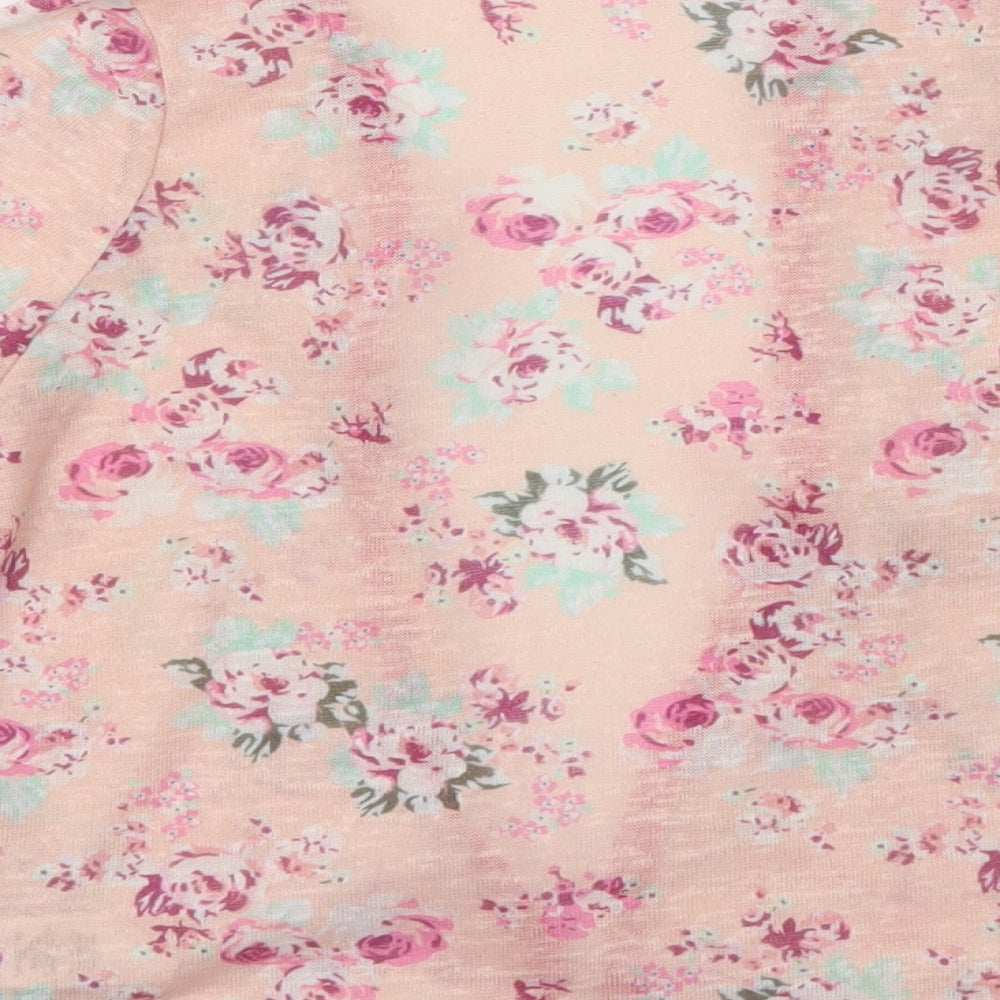 Young Dimension Girls Pink Floral  Cardigan Jumper Size 7-8 Years