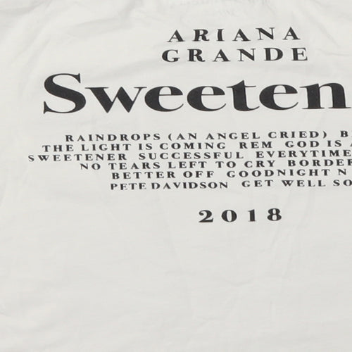 Ariana Grande Girls Ivory Animal Print  Basic T-Shirt Size 10-11 Years