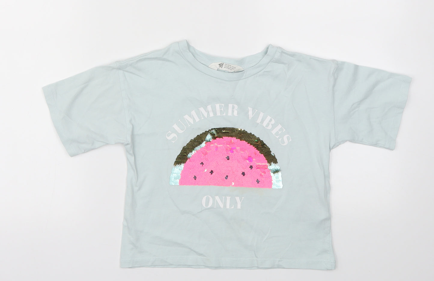 H&M Girls Blue   Basic T-Shirt Size 9-10 Years