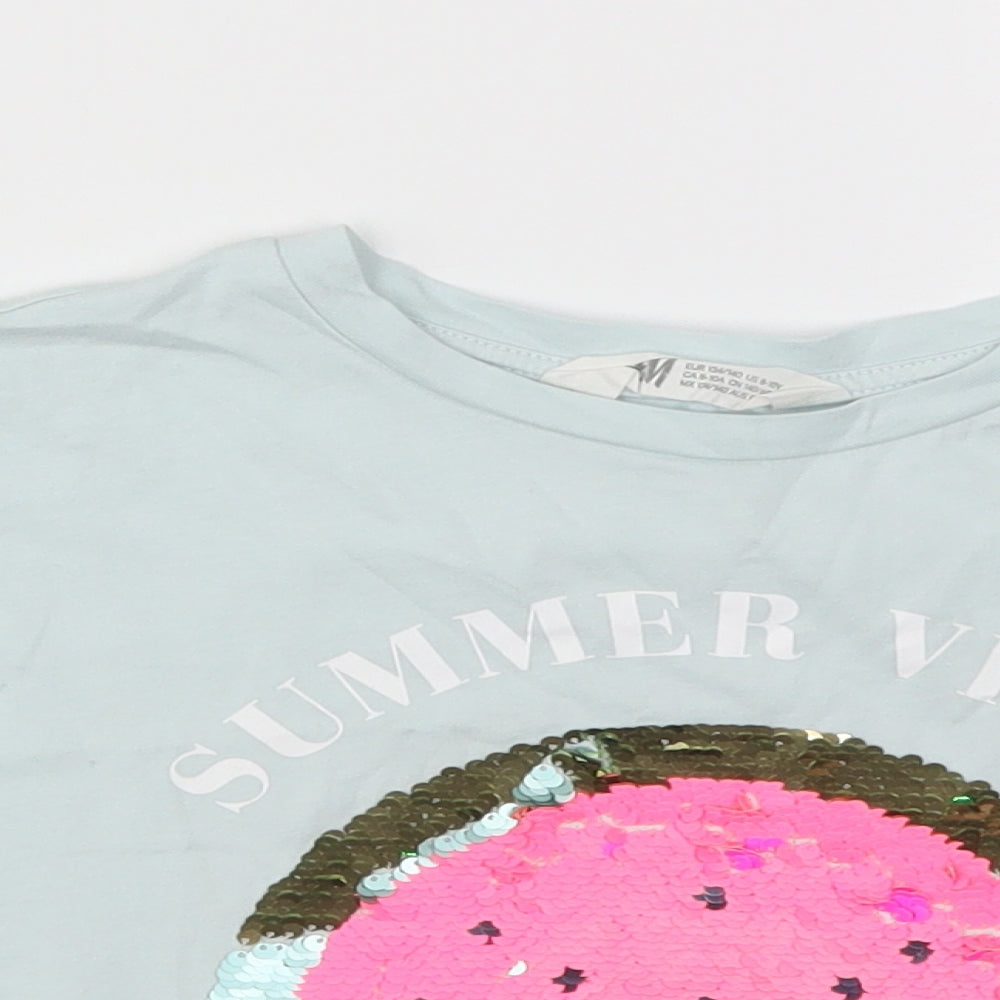H&M Girls Blue   Basic T-Shirt Size 9-10 Years
