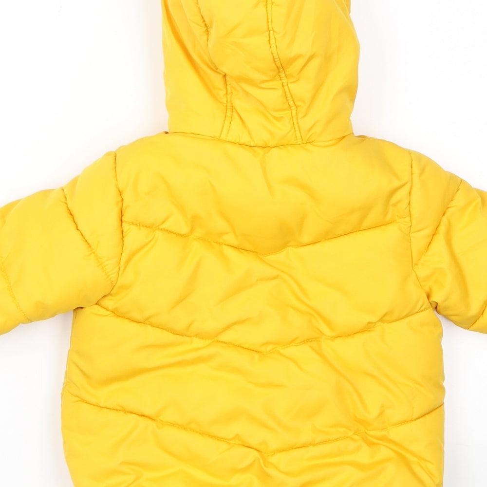 Next  Girls Yellow Animal Print  Basic Coat Coat Size 12-18 Months