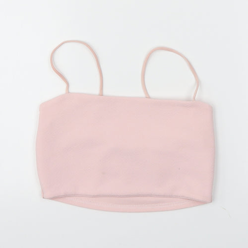 Boohoo Womens Pink   Cropped T-Shirt Size 8