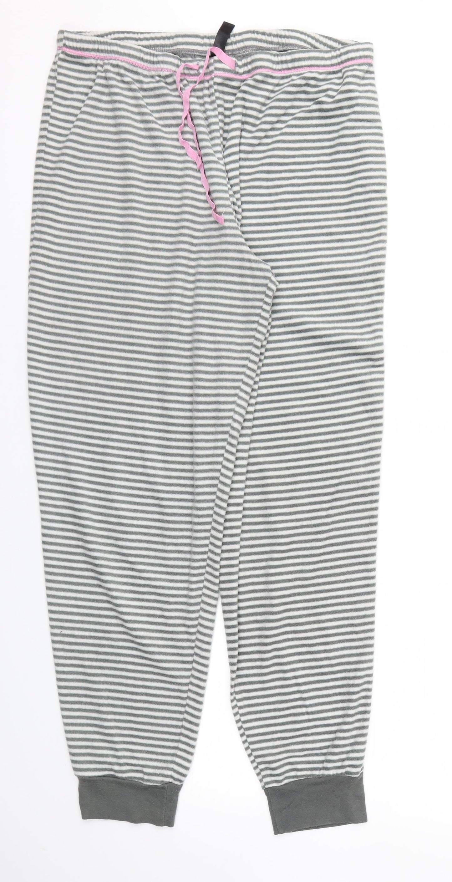 Preworn Womens Grey Striped  Trousers  Size 34 L28 in - Stretch waistband