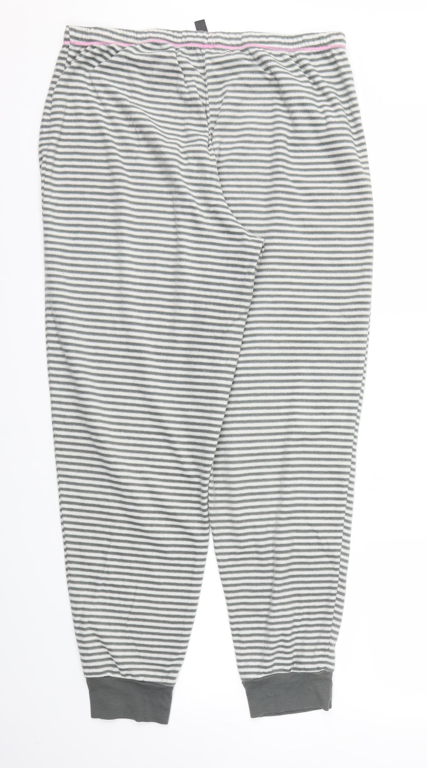 Preworn Womens Grey Striped  Trousers  Size 34 L28 in - Stretch waistband