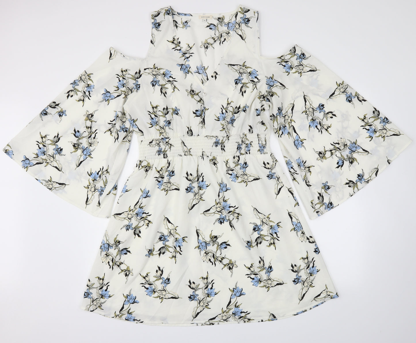 River Island Womens White Floral  Fit & Flare  Size 16