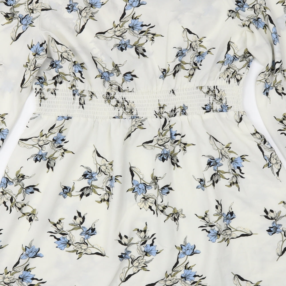 River Island Womens White Floral  Fit & Flare  Size 16