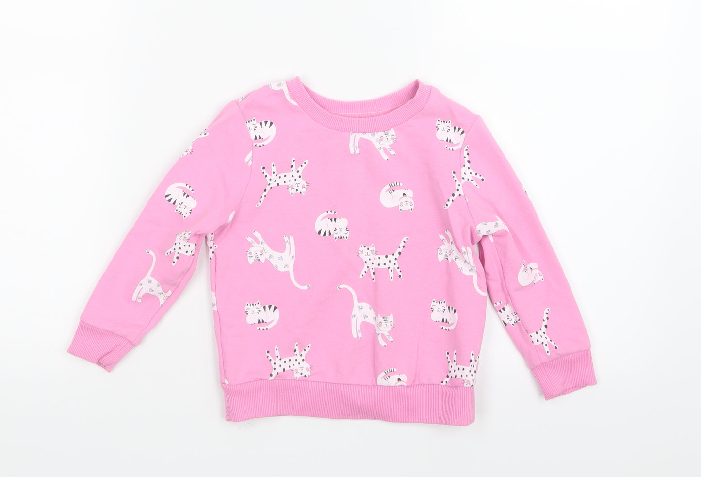 George Girls Pink Geometric  Babydoll Pyjama Set Size 18-24 Months  - Cats