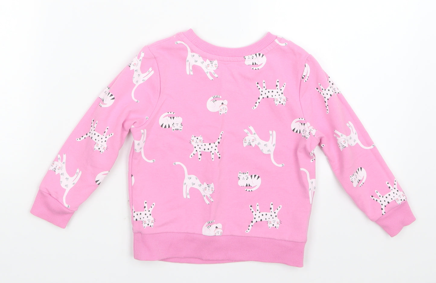 George Girls Pink Geometric  Babydoll Pyjama Set Size 18-24 Months  - Cats