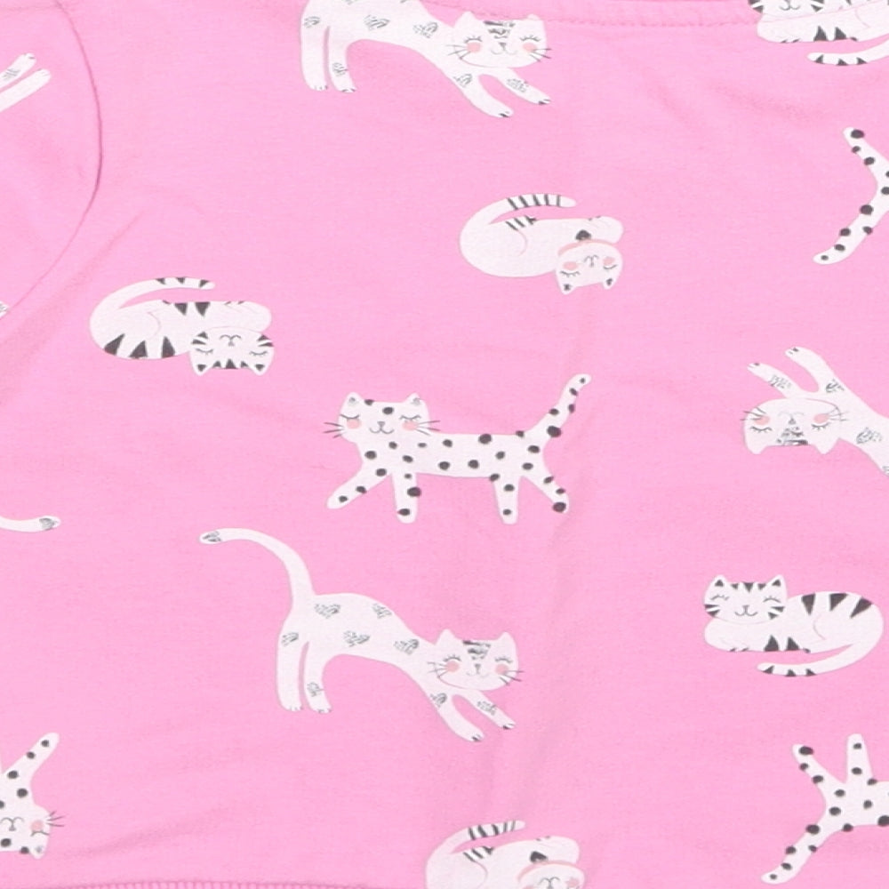 George Girls Pink Geometric  Babydoll Pyjama Set Size 18-24 Months  - Cats