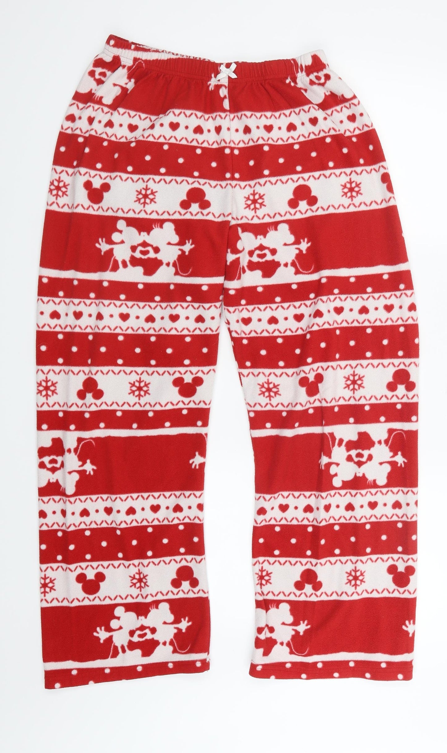 TU Womens Red Geometric  Capri Pyjama Pants Size 14  - Mickey and Minnie Mouse