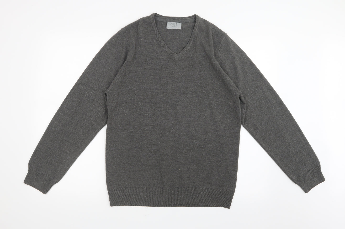 Marks and Spencer Mens Grey  Knit Pullover Jumper Size M